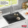 25” Drop-In Top Mount 16 Gauge Workstation Kitchen Sink Single Bowl with WorkFlow™ Ledge and Accessories